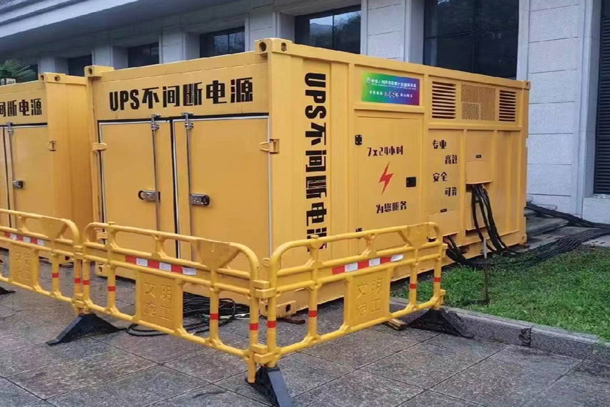 雨湖发电机租赁施工现场